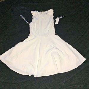 City Vibe White Gold Fit & Flare Dress Size S NWT Skater Lined